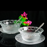 磨砂玻璃碗套装透明小吃碗粥碗汤碗，糖水碗冰激凌碗鱼翅燕窝碗