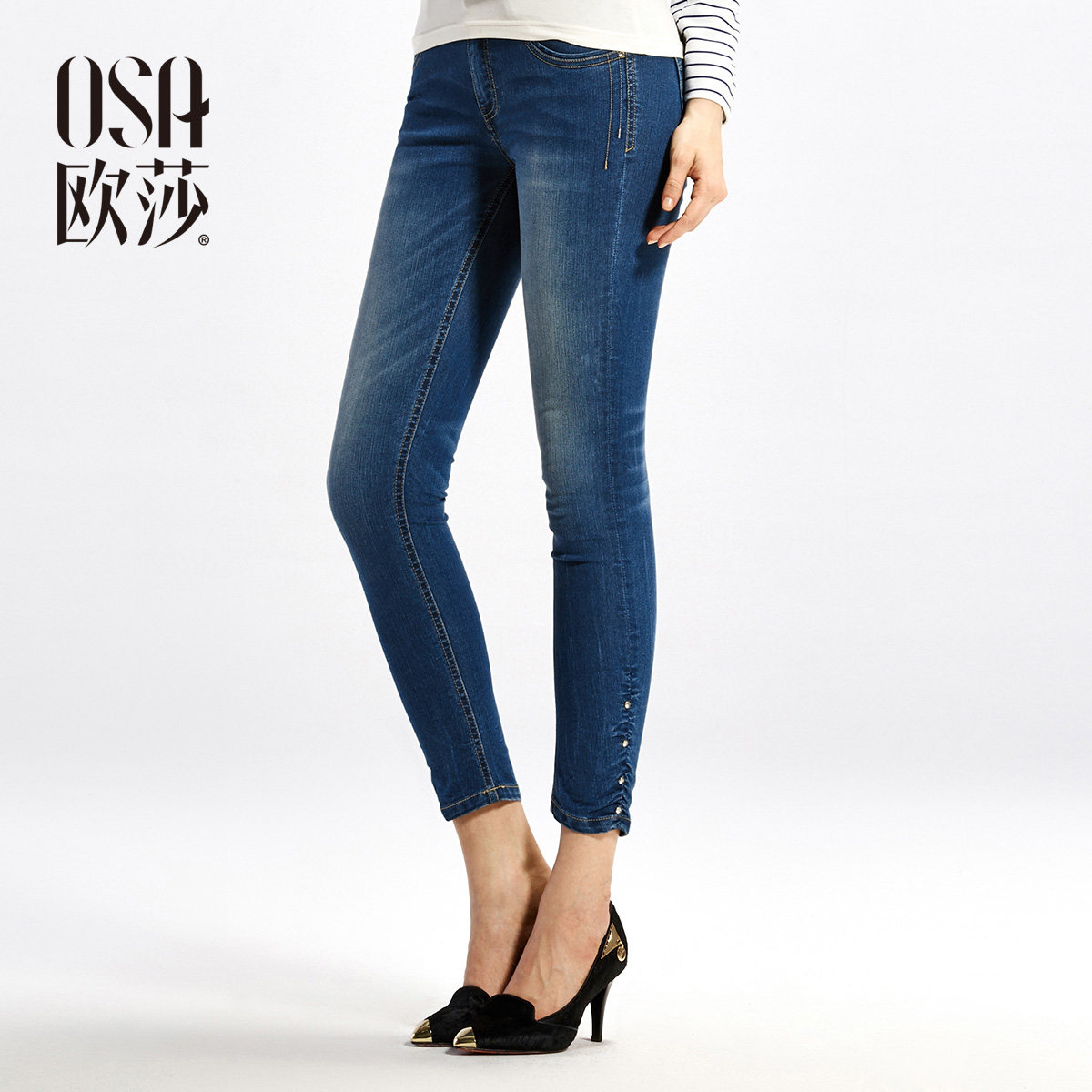 OSA2014女裤铅笔裤韩范显瘦牛仔裤九分牛仔裤女小脚裤子SN405001