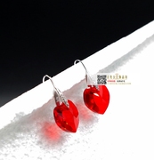 奥地利水晶耳坠耳环女中国红大红首饰品 纯银本命年结婚节日礼物