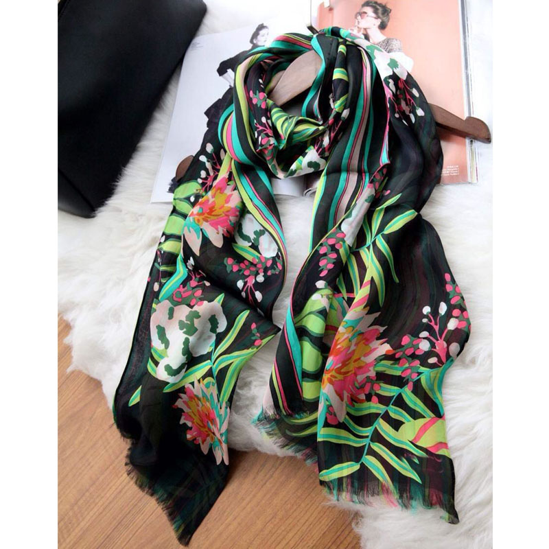 漳显气质 新品 双层真丝围巾 名媛草花 双面长丝巾花卉披肩|msdalam kategori Aksesori/Belt kulit/Hat/Muffler, Muffler/tudung/selendang - dari Buy2taobao.com untuk memberikan perkhidmatan ejen Taobao profesional membeli