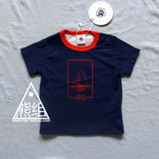 PETIT BATEAU TEE SHIRT MC_海员款深蓝色T恤_熊组童装