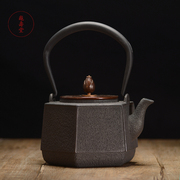 铁壶日本进口手工无涂层六角铸铁壶菊池记一作品烧水铁茶壶