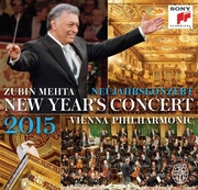 2015年维也纳新年音乐会2cd原版，cd车载祖宾，·梅塔cd唱片碟片