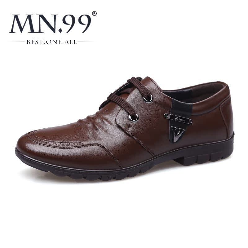 MN99新品男鞋 男士商务休闲鞋 真皮头层皮低帮鞋 系带流行男鞋