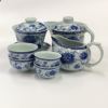 景德镇青花瓷功夫茶具陶瓷茶壶，茶碗茶杯牡丹花，家用手抓泡茶壶