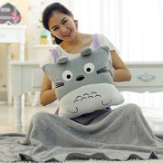 猫咪暖手捂抱枕被子两用空调毯子午睡枕靠垫插手情人节女生日礼物