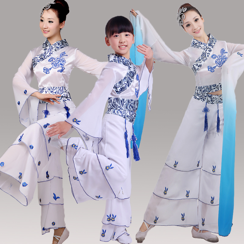 古典舞服装青花瓷演出服女民族服装 古典舞儿