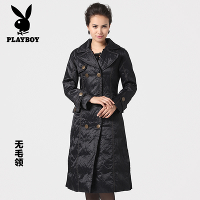 花花公子反季清仓特价女士中长款羽绒服 加厚修身冬装外套736668