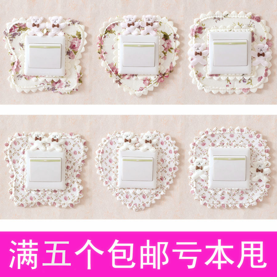 style Countryside Switch Sticker Socket stickers Switch Cover Fabric art Lace Switch Cover socketin the Home Fabric , Dust protection cover , Switch Cover category - from Buy2taobao.com to provide professional Taobao agent buy service