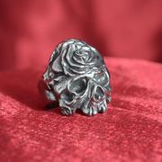 钛钢戒指花朵骷髅头男女情侣戒指订婚定情另类朋克潮牌不锈钢指环