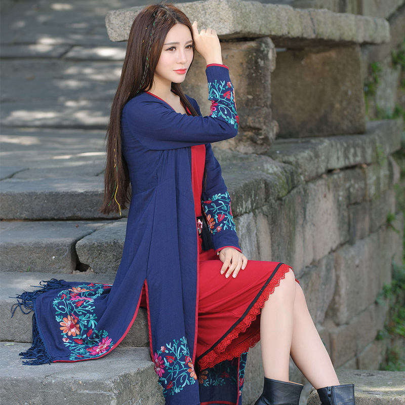 2019 Spring Ethnic style Women's wear Long sleeve Cardigan Cotton and hemp coat Spring Travel? on vacation Cape have more cash than can be accounted forin the Women's clothing/Boutique , Windbreaker category - from Buy2taobao.com to provide professional Taobao agent buy service