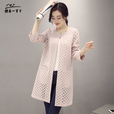 2016薄款风衣女春夏新款韩版直筒短外套中长