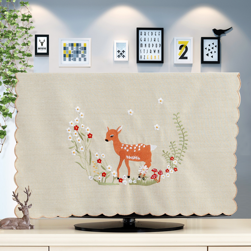 LCD TV cover 55 inch 60 TV sets Hanging type TV hood 42 Dust-inch 32 65 47 Cloth embroideryin the Home Fabric , Dust protection cover , TV cover category - from Buy2taobao.com to provide professional Taobao agent buy service