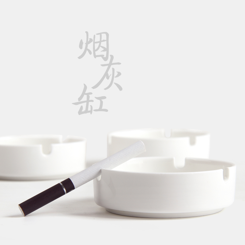 瓷宜 陶瓷创意三孔烟灰缸 纯白家用简约酒店宾馆餐厅KTV用烟缸|ruв категории фестиваль товаров/подарок, творческие подарки, мода пепельница - от Buy2taobao.com для оказания профессиональной услуги покупки агента Taobao