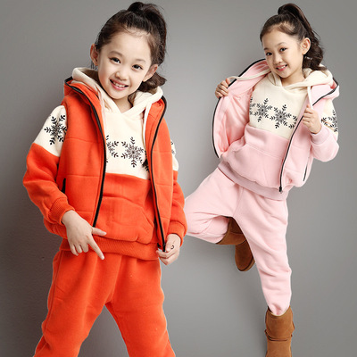 标题优化:童装女童冬装2014新款韩版童套装中大童儿童冬款雪花三件套