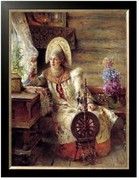 精准印花法国dmc十字绣客厅卧室世界，名画油画俄罗斯肖像夫人