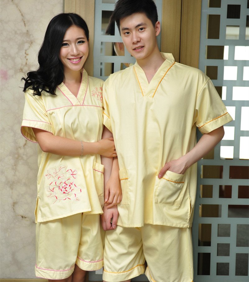 全棉高档情侣款桑拿服汗蒸服男女款纯棉洗浴衣服套装养生馆在类目 居家日用, 毛巾/浴巾/浴袍, 浴裙/浴袍/浴衣中 - 来自Buy2taobao.com提供专业的淘宝代购服务