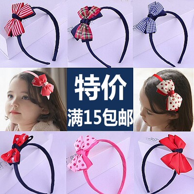 韩国发卡宝宝甜美小女孩头饰儿童发饰布艺蝴蝶结发箍可爱女童头箍