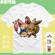 t恤衫短袖半袖口袋妖怪精灵宝可梦pokemon向尾喵伊布优雅猫