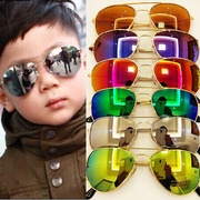 儿童炫彩太阳镜宝宝时尚反光镜韩国男女童个性墨镜小孩眼睛蛤蟆镜