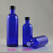 200ml100ml深蓝色纯露玻璃瓶，纯露瓶太阳，水瓶清理工具化妆瓶