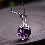 天然紫水晶转运珠吊坠紫晶，转运珠挂坠女士天然水晶项链