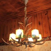 鹿角灯美式乡村吊灯复古欧式客厅灯具树脂，酒吧台个性创意吊灯