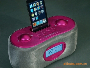 dossiphone4s苹果音响充电底座，酒店音乐闹钟，钟控双闹钟fmam收音