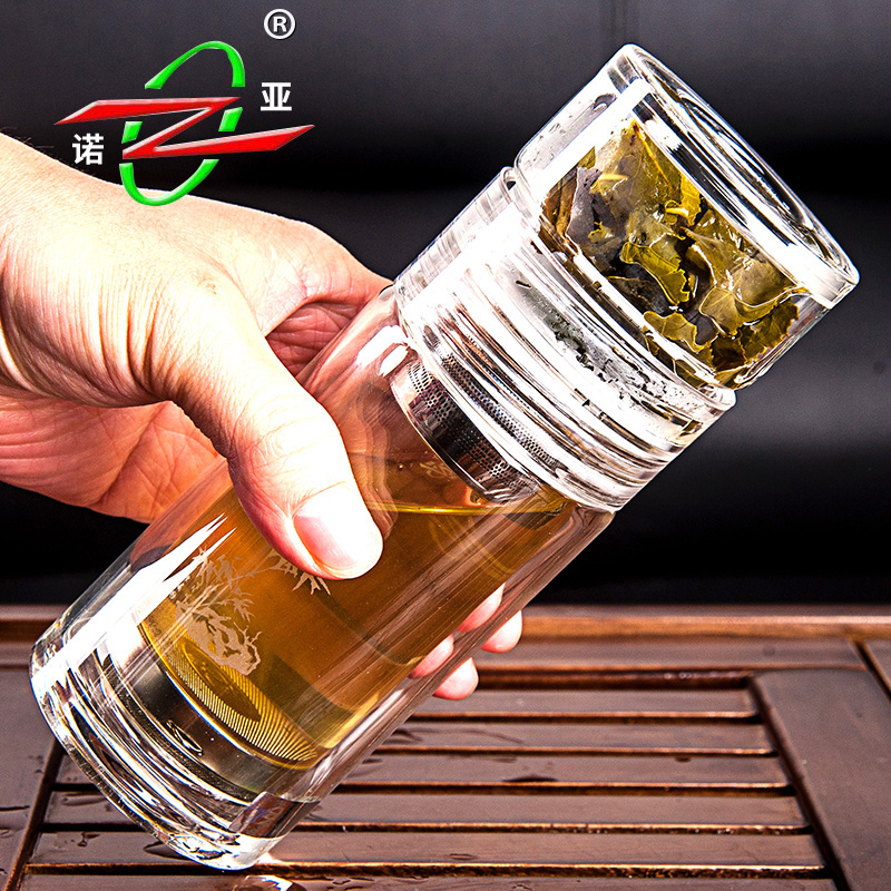 Noah cup Glass double-deck Tea separate glass health preservation Tea Cup men and women Water cup filter Portablein the Tableware , Cup/Cups/Kettle , Glass category - from Buy2taobao.com to provide professional Taobao agent buy service