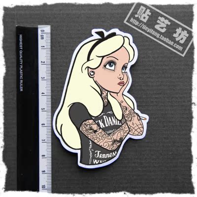 纹身美女 朋克贴纸 摇滚贴纸 旅行箱重金属贴纸 恶趣味贴纸