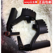 sexy公主屋2021夏粗跟15cm恨天高舞T台夜店超高跟厚底女凉鞋