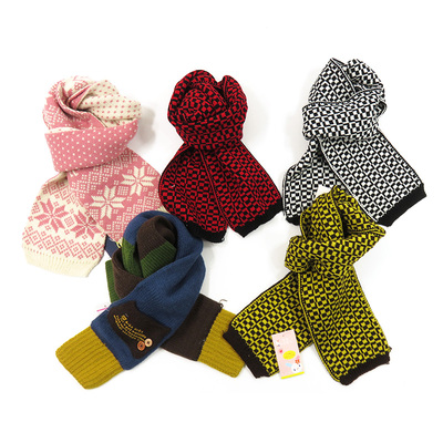 包邮韩版儿童围巾宝宝围脖秋冬季毛线针织围巾冬天男童女童围脖