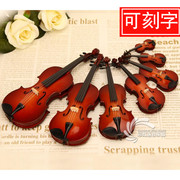 迷你小提琴模型，刻字微缩西洋乐器摆件送男女朋友，老师毕业生日礼物