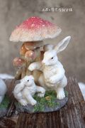 十二生肖立体树脂兔，摆件森林生肖兔，工艺品美式家居装饰品置物