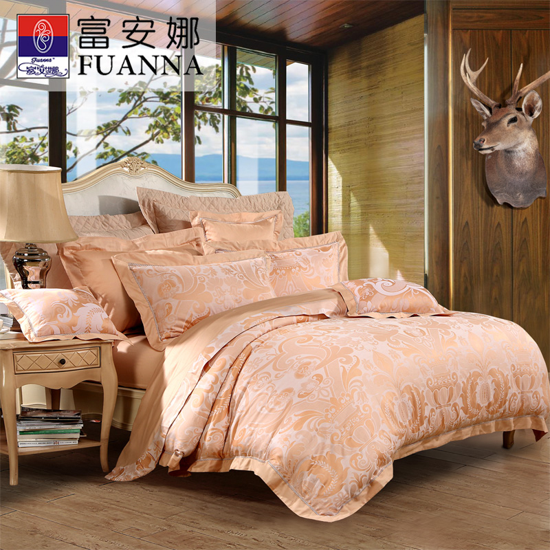 Anna Rich Home textiles quality goods Cotton Four piece suit Jacquard weave 1.8m The bed Supplies European style Kit pure cotton Schönbrunn sheetin the Bedclothes , Bedding Sets/Family of four/Multiple sets of category - from Buy2taobao.com to provide professional Taobao agent buy service