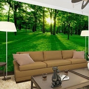 3d立体自粘墙贴森林树木，壁画贴纸客厅电视，背景墙壁纸自然风景墙。