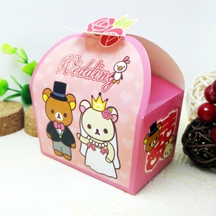 港版西式轻松熊喜糖盒，婚庆用品结婚用品，盒喜糖袋