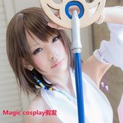 cosplay假发最终幻想尤娜yuna棕色假发战国basara鹤姬cos假发