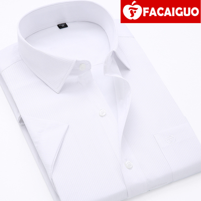 夏季 短袖男士白衬衫 条纹职业工装商务休闲中年衬衣男装格子