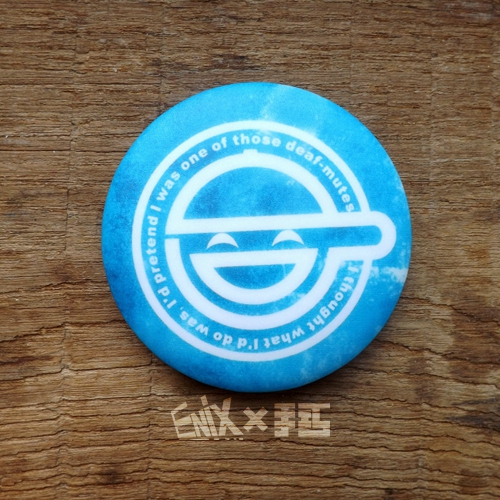 Shading characteristics Tinplate badge 58mm Laughing Man -3in the Personalized custom/Design Services/DIY , Office/Custom stationery , Personalized badge category - from Buy2taobao.com to provide professional Taobao agent buy service