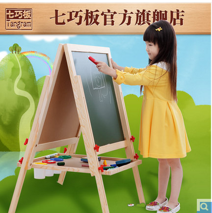 七巧板大号可升降支架式儿童画板画架黑板双面磁性写字板礼物玩具|msdalam kategori Toy/bayi/teka-teki/blok bangunan/model, bekalan lukisan, Sketchpad - dari Buy2taobao.com untuk memberikan perkhidmatan ejen Taobao profesional membeli