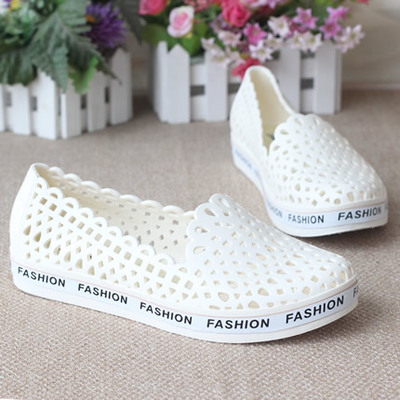 包邮夏镂空洞洞平底凉鞋鸟巢果冻超软沙滩糖果色塑料女鞋护士鞋女