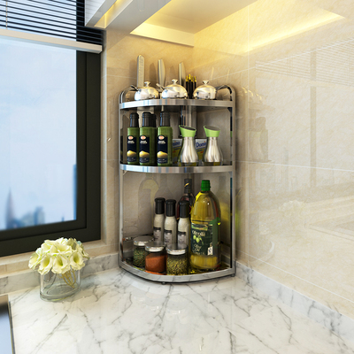 304不锈钢厨房置物架壁挂转角墙角架调味料架三角架厨具用品收纳