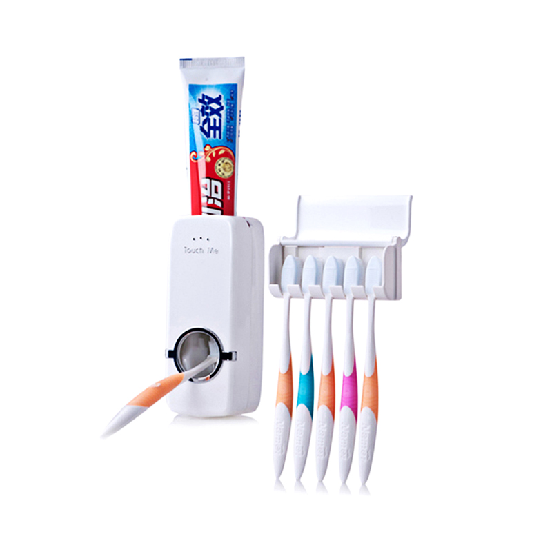 全自动挤牙膏器 牙刷架 懒人牙膏挤压机 带5位牙刷架
