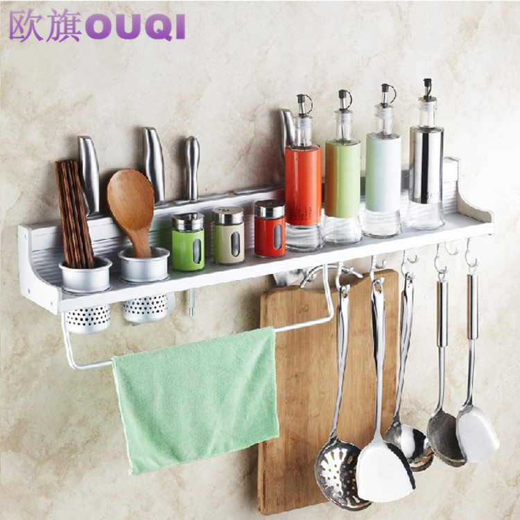 Space aluminum Kitchen Shelf Wall hanging Kitchenware Storage rack Tool carrier Flavor Seasoning Shelf Kitchenin the Decoration main material , Kitchen , Kitchen accessories , Shelf category - from Buy2taobao.com to provide professional Taobao agent buy service