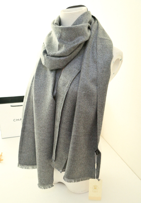 明星同款欧美风纯色桑蚕丝浅灰色红色黑色男女士秋冬季围巾披肩