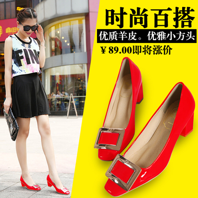 标题优化:2015春秋季最新款时尚韩版公主女鞋红色婚鞋高跟职业女单鞋子包邮