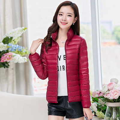 秋冬新款棉衣女短款轻薄立领大码羽绒棉服韩版修身冬装女士小棉袄