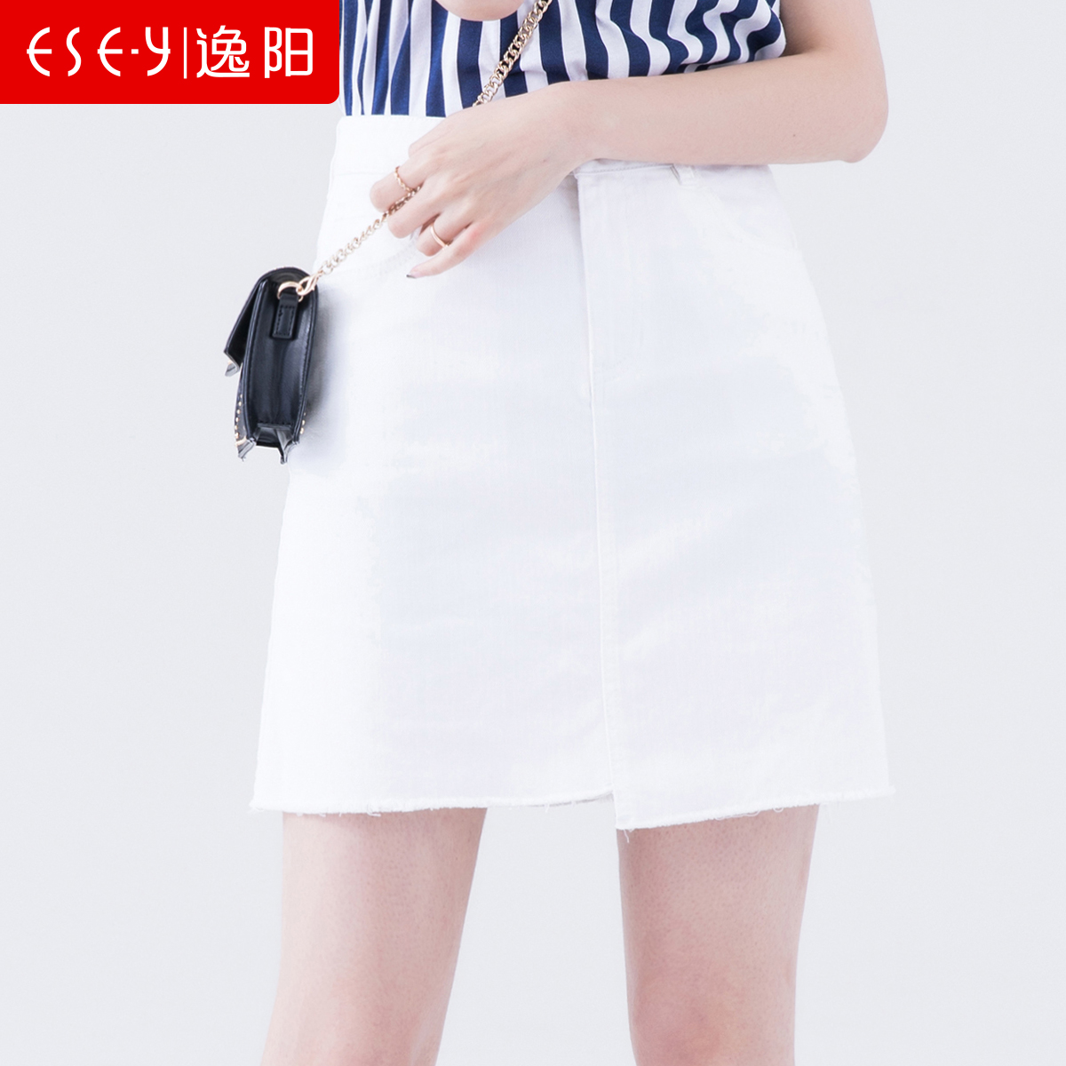 逸阳短裙2017夏季新款韩版半身裙修身A字裙纯棉时尚白色裙子0163|ruв категории Женская одежда, юбка - от Buy2taobao.com для оказания профессиональной услуги покупки агента Taobao