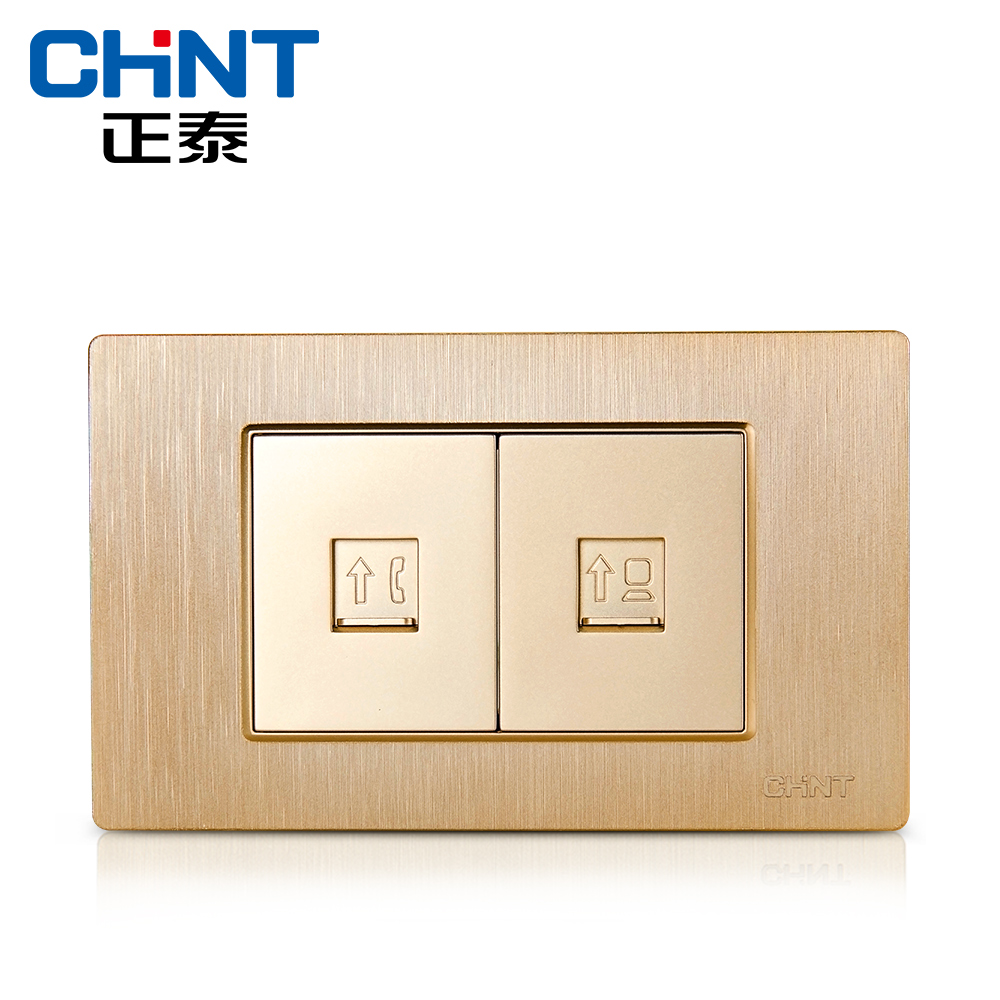 New products Chint electrician 118 Type switch socket NEW5D wire drawing Embedded Steel frame Telephone Computer socketin the Electronic/Electrician , Outlet , Computer+Phone jack category - from Buy2taobao.com to provide professional Taobao agent buy service